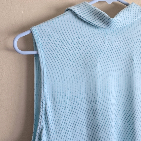 Under Armour Fitted Heatgear Sleeveless Golf Shirt Mint Color Size Large - Picture 4 of 6